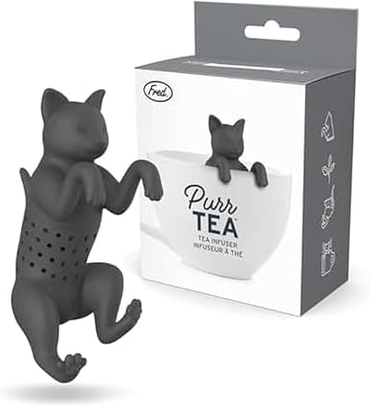 Genuine Fred, PURRTEA, Black Cat Reusable Silicone Tea Infuser, Black, Fun Gift for Tea Lovers, Clever Kitchen Gadget