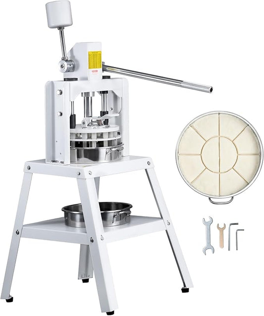 VEVOR Dough Divider Rounder, 10PCS Manual Dough Equal Divider Machine, 4.23oz - 19.75oz Hand Press Dough Cutter with 304 Stainless Steel Tray and Blade, Bread Maker for Bakery, Restaurant, Commercial