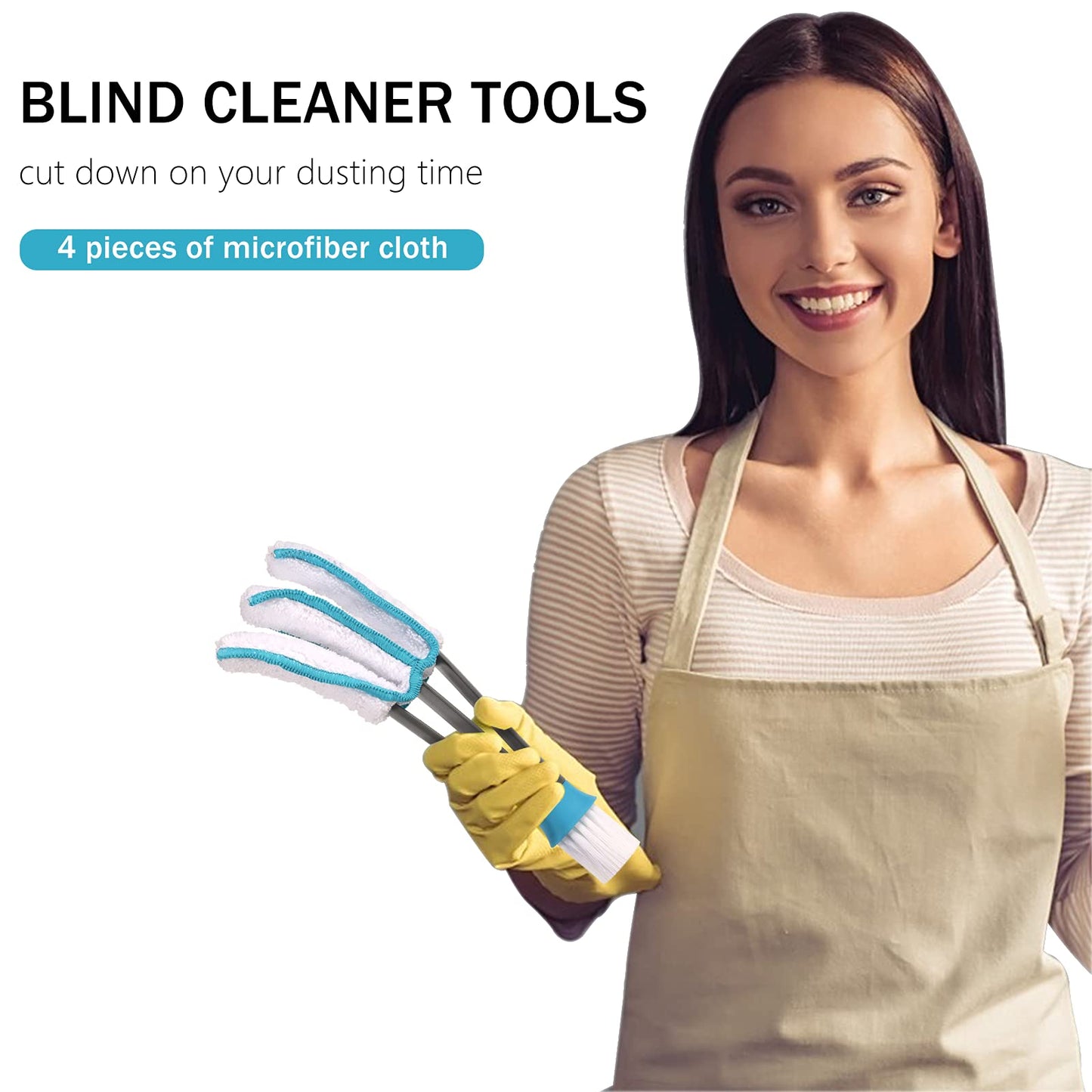 SetSail Blind Duster, Window Cleaner Duster Brush with 5 Microfiber Sleeves, Cleaning Tools for Vertical Blinds Air Conditioner Dust Ceiling Fans Dust Collector