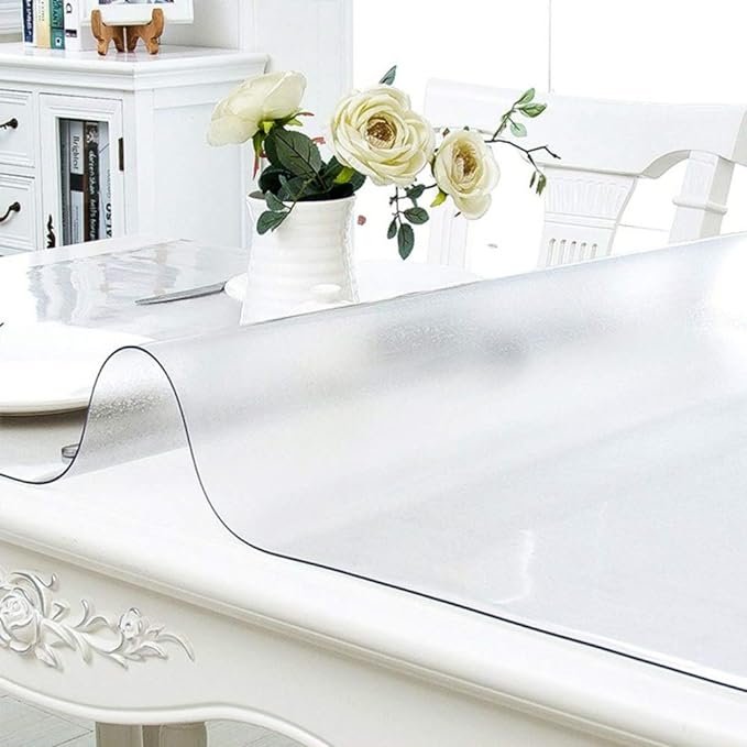 NECAUX Frosted Desk Cover - 12 x 54 Inch, 1.5mm Thick Plastic Clear Desk Pad Mat, Table Cover Protector for Writing, Study, Vanity Decor