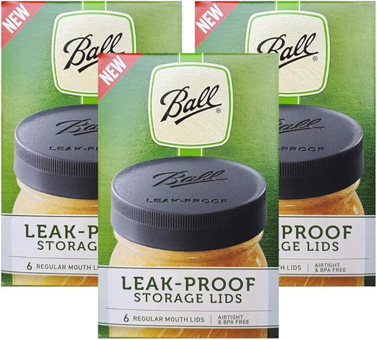 Ball Mason Jar Leak-Proof Lids, Regular Mouth, 6 CT (Pack of 3)