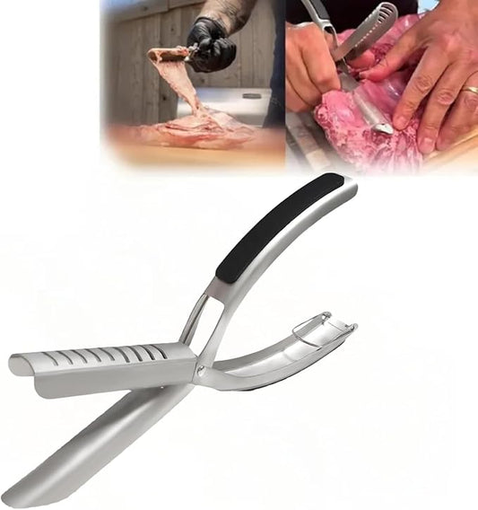 Rib Prep Tool Pro,Stainless Steel Rib Membrane Removal Tool,Professional Boning Tongs Rib Prep Tool for BBQ Enthusiasts,Ergonomic Handle for Easy Membrane Removal(1 PCS)