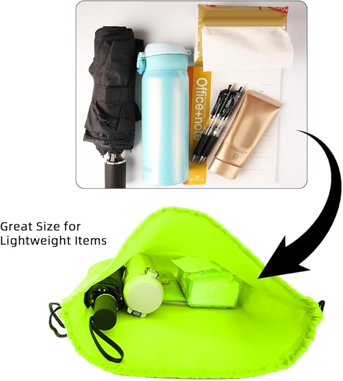 GoodtoU Drawstring Bags, Drawstring Backpack Bulk Nylon Backpack Cinch Sack Gym Bag for Sport, Traveling, Team (40Pcs, Fluorescent Green)