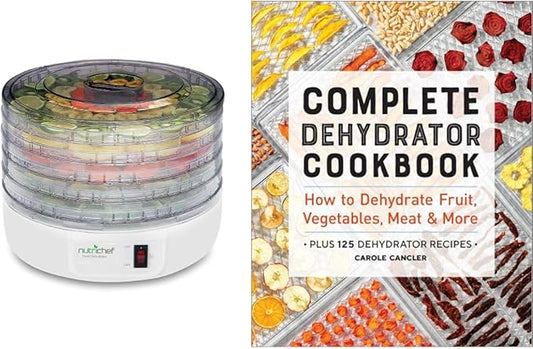 Electric Food Dehydrator Machine, Professional Multi-Tier Kitchen Food Appliances & Complete Dehydrator Cookbook: How to Dehydrate Fruit, Vegetables, Meat & More