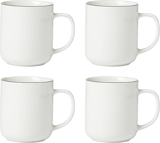 Oneida 896603 24 Seven Black Rim Mugs, Set of 4