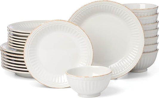 Lenox 899196 French Perle Groove 24-Piece Dinnerware Set, Service For 8