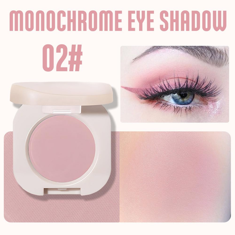 Single Nude Pink Matte Eyeshadow,Bright Intense Monochrome Eye Shadow,Apply Makeup Easily,Matte Pressed Powder Single Eyeshadow,24 Hour Eye Makeup Longwear Waterproof