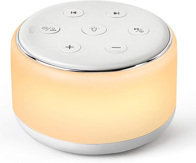 FamiSym White Noise Sound Machine Baby for Sleeping with Night Light – 34 Soothing Sounds, Rechargeable White Noise Machine for Kids Adults Sleep, Portable Lullaby Machine Baby Soother