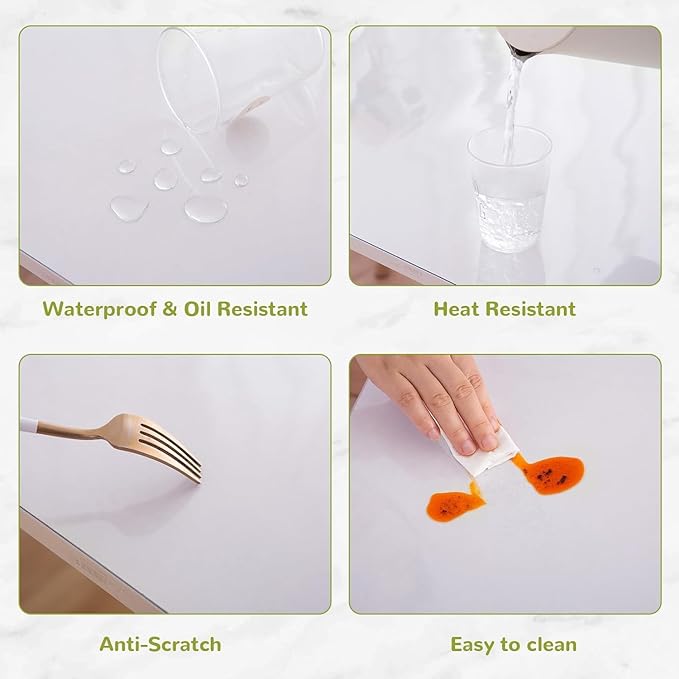 40 x 60 Inch Clear Table Cover Protector, Clear Table Protector for Dining Room Table, 1.5mm Plastic Table Cover, Waterproof Table Pad for Kitchen, Office