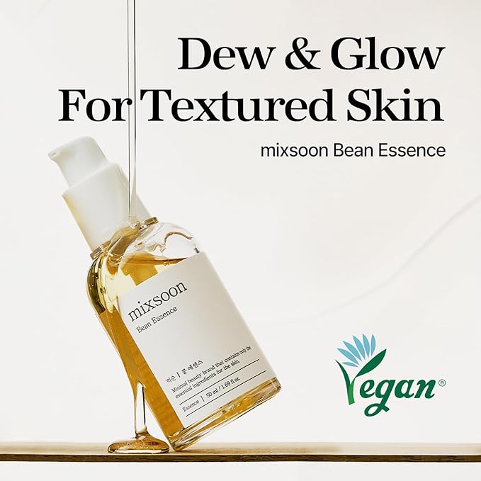 mixsoon Bean Essence 0.68 Fl. Oz. / 20ml Fermented beans Exfoliating Hydrating Moisturizer for Korean Glass Skin Care
