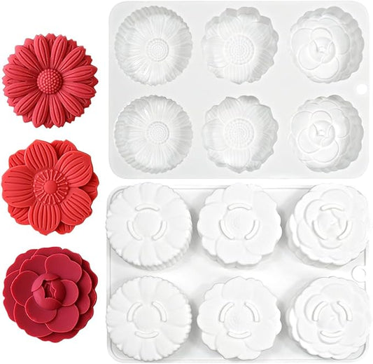 mostsom 6 Flower Silicone Cake Mold Handmake DIY Bread Mould Silicone Moulds For Cake Mooncake Mold Cake Tools