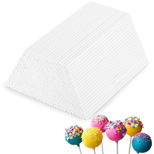 400Pcs 6 Inch White Paper Lollipop Sticks, Paper Sucker Sticks, Cake Pop Stick for Cake Toppers, Chocolate,Cookie,Rainbow Candy