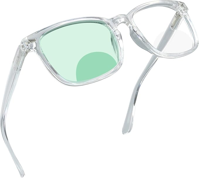 YEIN Bifocal Reading Glasses with Blue Light Blocking Lenses, Bifocal Reader for Women and Men, Vintage Square frame with Spring Hinge (+0.50/+2.25 magnification)