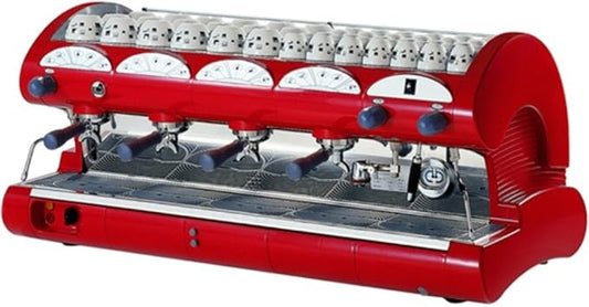 La Pavoni Bar-Star 4V-R Espresso Coffee Machine, Ruby Red, 26.5L Boiler Water Capacity, Manual Boiler Water Charge Button, Anti-vacuum Valve, Electronic Automatic Water Level Control