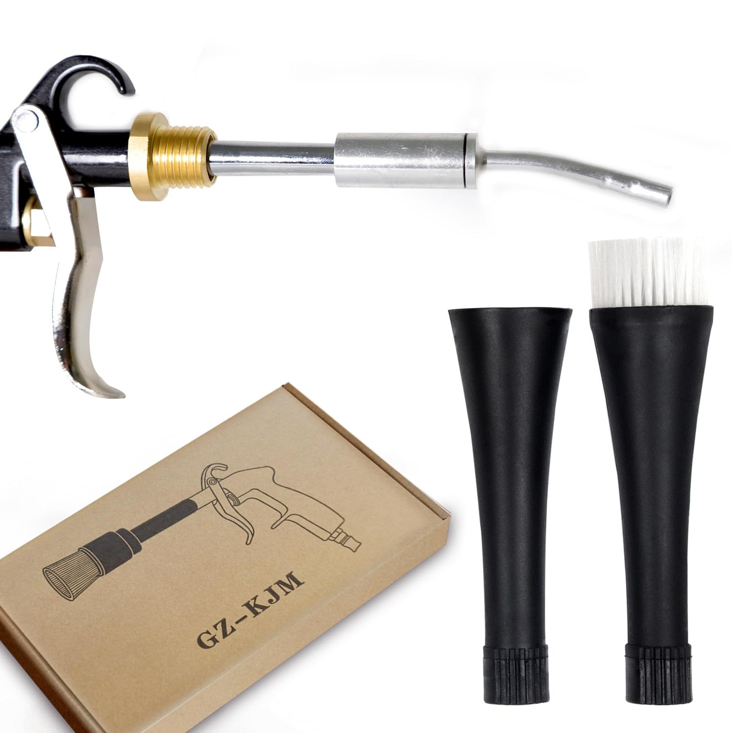 GZ-KJM Air Blow Gun Car Interior Cleaning Gun High Pressure Car Detailing Cleaning Tool with Nozzle and Auto Detailing Dusting Brush for Quickly Blasts Dirt and Dust from Surface