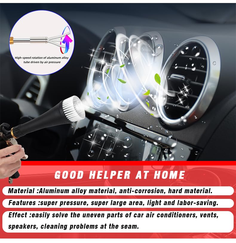 GZ-KJM Air Blow Gun Car Interior Cleaning Gun High Pressure Car Detailing Cleaning Tool with Nozzle and Auto Detailing Dusting Brush for Quickly Blasts Dirt and Dust from Surface