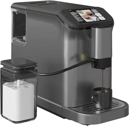 All-In-One Espresso Machine and 20 Bar Espresso With Machine Self-Cleaning and Milk Frother, One-Touch LCD BaristaGrade Coffee Maker Machines for Home