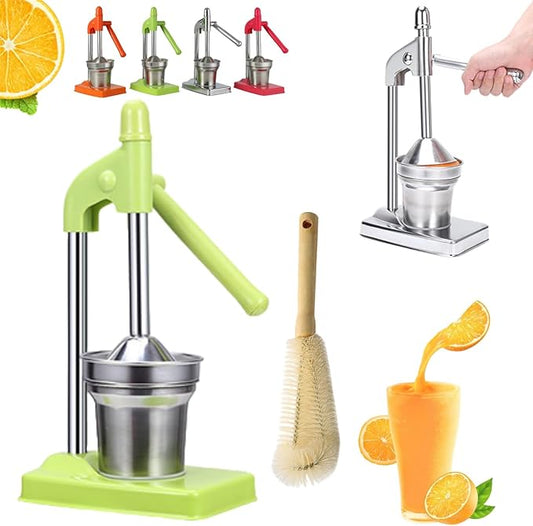 Cast Iron Juicer Hand Press, Manual Cast Iron Juicer Hand Press, Stainless Steel Lemon Squeezer, Heavy Duty Countertop Manual Juicer for Home and Kitchen Bar, Easy to Clean