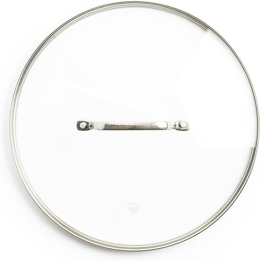 Blue Diamond 8.5” Universal Tempered Glass Lid, Frying Pan Skillet, Sauté, Saucepan, Stockpot, Oven Safe to 350°F, Dishwasher Safe, Stainless Steel Handle, Clear
