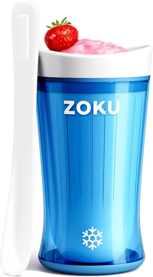 ZOKU Jumbo Slush and Shake Maker, Compact Make and Serve Cup with Freezer Core Creates Single-Serving Smoothies, Slushies and Milkshakes in Minutes, BPA-Free, Bright Blue