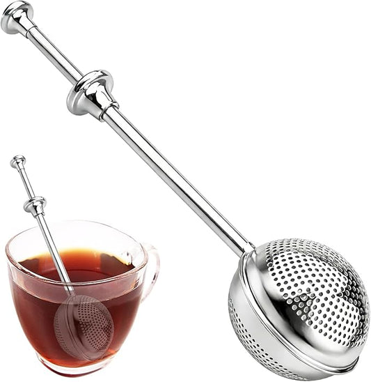 Tea Ball Tea Infuser for Loose Leaf Tea, Stainless Steel Tea Strainers Loose Leaf Tea Steeper with Retractable Long Handle, Fine Mesh Tea Diffusers Filters Reusable Tea Accessories for Tea Lovers
