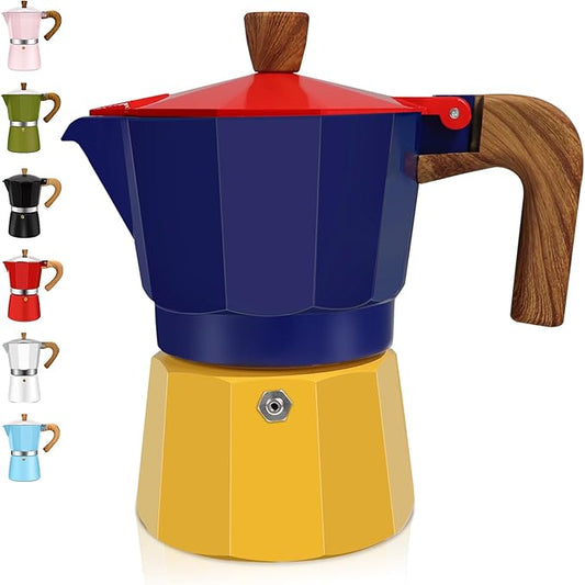 9 Cup Aluminum Espresso Stovetop Moka Pot Express Coffee Maker Percolator Italian Classic Mocha Coffee Machine for Italian and Cuban Cafe Brewing for Home & Camping 450ml 15oz