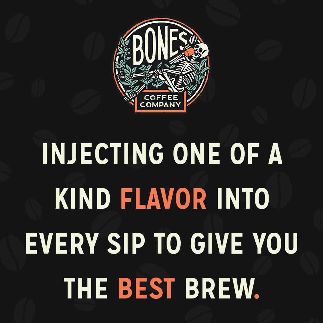 Bones Coffee Company Blueberry Blast Cake, Blueberry Pancakes Flavored Coffee, Medium Roast Low Acid Arabica Beans Compatible with Auto drip and French Press Coffee Maker, 12 Oz Whole Bean