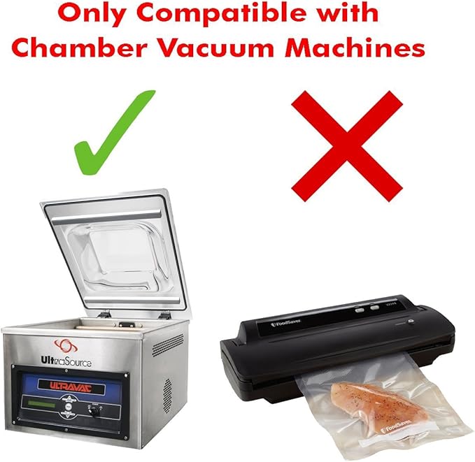 UltraSource - Chamber Machine Pouches 3 Mil Thickness, 11" x 30", Pack of 500 Vacuum Chamber Pouches, BPA-Free Pre-Cut Chamber Vacuum Sealer Bags with tear notch