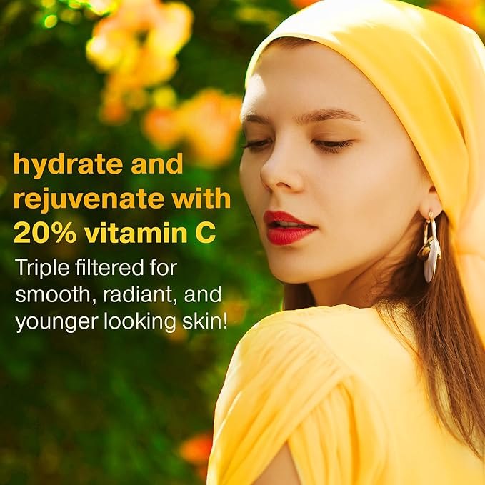 Double Size (2oz), 20% Vitamin C Serum for Face, Hyaluronic Acid, Vitamin C for Face Serum for Women