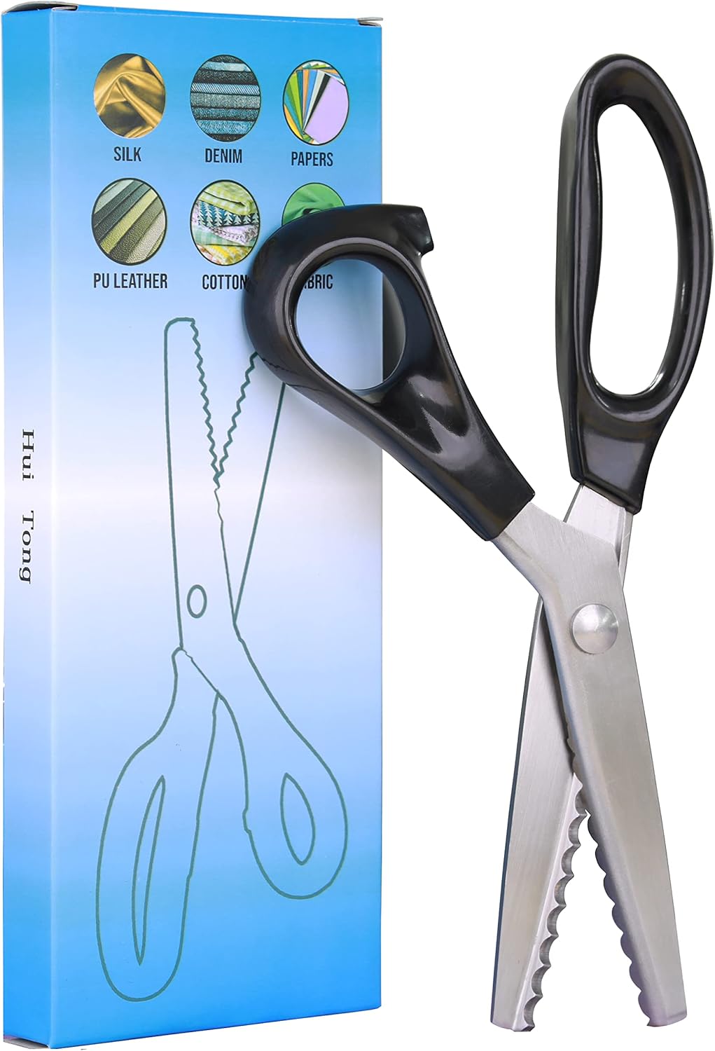 Strong & Sharpe Pinking Shears,Pinking Shears Scissors for Fabric, Serrated and Scalloped Scissors Fabric,3mm,5mm,7mm (Scalloped 7mm)