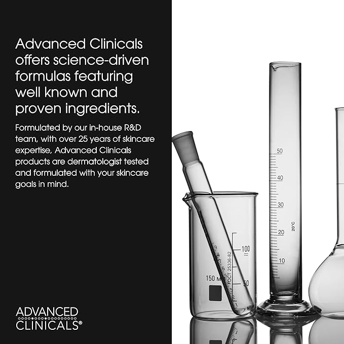 Advanced Clinicals Exfoliating 10% Glycolic Acid Serum For Face + Lactic Acid | Facial Exfoliant AHA + Salicylic Acid Serum To Improve Look Of Large Pores, Uneven Skin Tone, & Dark Spots, 1.75 FL Oz