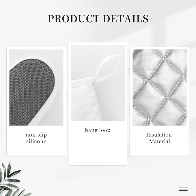 Luxury Marble White Gold Oven Mitts and Pot Holders Sets of 4, Heat Resistant Silicone Oven Mittens and Potholders Gloves Hot Pads for Kitchen Cooking Baking Grilling BBQ Chef