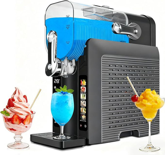 Slushie Machine for Home - 88oz Frozen Drink Maker Slushy Machine, 2-In-1 Soft Ice Cream Maker, 6 Preset Programs| Slushie, Cocktails, Frappés, Ice Cream, Smoothies, Milkshakes (Screen Version）
