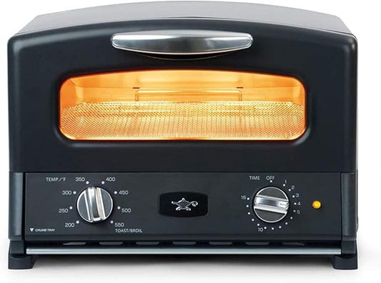 Countertop Toaster Oven, Compact Kitchen Appliance with Graphite Heating Technology, Black