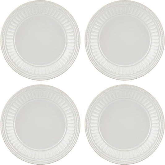 LENOX 895720 French Perle Groove Dessert Plates, Set Of 4, White