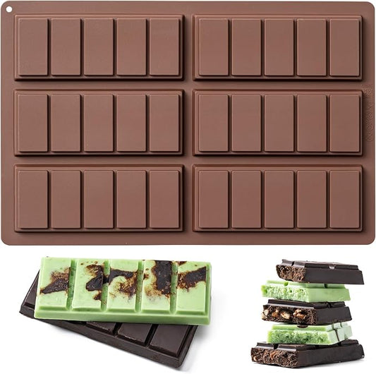 Husfunov Chocolate Bar Mold,Non-Stick Chocolate Molds, 100% Food Grade Silicone Deep Mold for Dubai Pistachio Rod, Candy, Snacks,Knafeh Pistachio Rod and More(5 Snap)