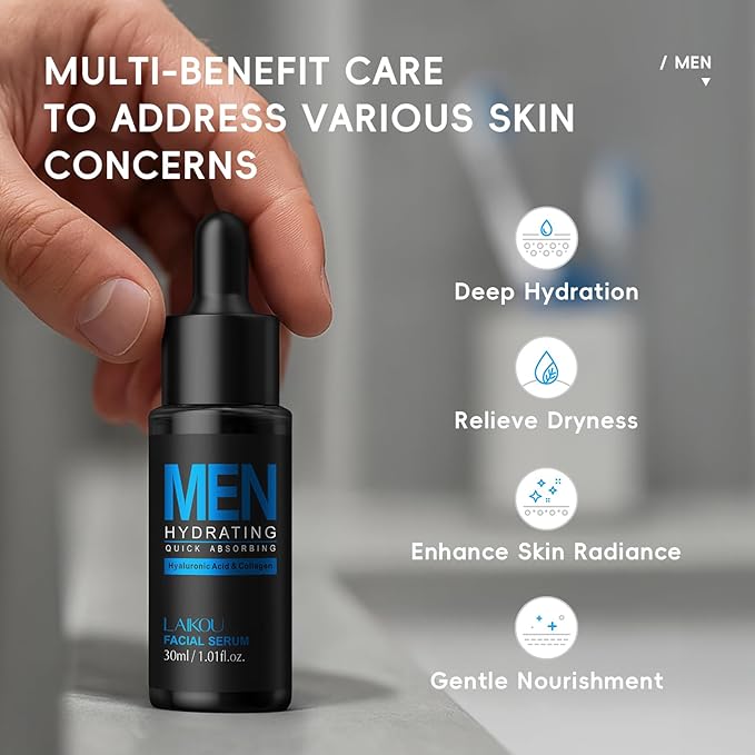 LAIKOU Skin Care Set, Gifts for Men, Skincare Gift Set, Men Skincare with Facial Cleanser, Toner, Lotion, Eye Cream, Serum Father's Day Christmas Birthday Valentines for Him Dad Husband Boyfriend