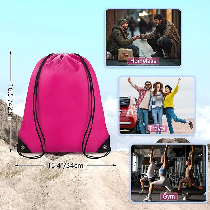 Drawstring Bags Bulk 14 Pcs Drawstring Backpack Bulk Cinch Bag Sackpack for Men Women Gym 14 Colors