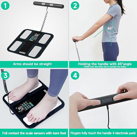 Weight Scale for Body Fat with Handle, 20 Precise Body Biological Analyzer, Digital Bathroom Weighing Bluetooth Scale, Body Composition Monitor Health Analyzer 400 lbs - Black，with Baby/Pet Mode