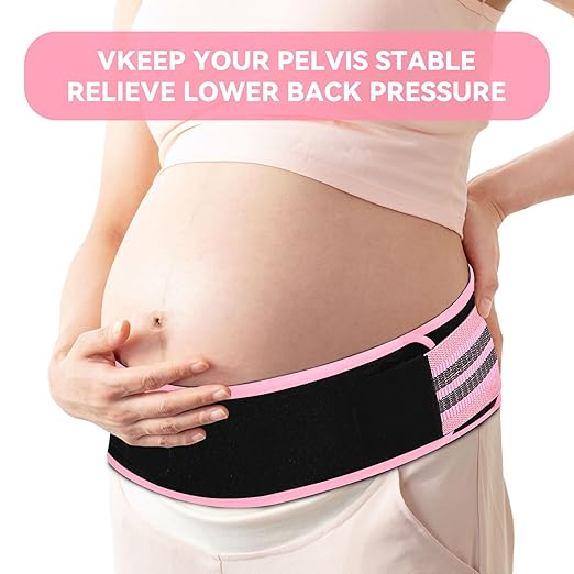 Sacroiliac SI Joint Hip Belt for Women Men-Alleviate Sciatica|Pelvic|Back|Lower Back Support, Pelvic Support Belt, Adjustable Sciatica Lumbar Pain Relief, Trochanter Belt(Pink,L,Hip Size 43‘’-56‘’)