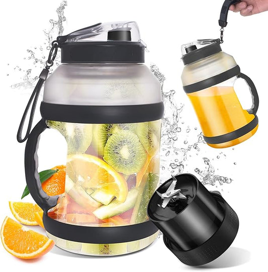Portable Blender Personal Juicer for Shakes and Smoothies, 64 Oz On-The-Go Small Blender, Single Serve Blenders, Smoothie Maker with Type-C Rechargeable, Cordless (Black)