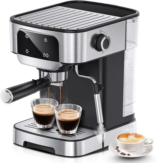 Espresso Machine 20 Bar, Professional Espresso Maker with Power Milk Frother, Compact Espresso Coffee Machine With LED Touch Screen for Home Latte, Cappuccino, 61OZ Removable Water Tank 2026