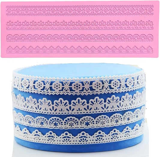 Embossing Mat Lace Band Silicone imprint Fondant impression Sugar Paste Mould Cake Decoration Tools Kitchen chocolate Sugar Paste Baking Mold Cookie Pastry