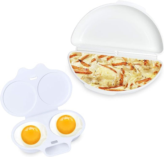 Easy Egg Breakfast Set Akamino Microwave Omelet Pan and Egg Poacher - BPA Free Egg Maker Easy to Use and Non-Stick Breakfast Egg Cookware