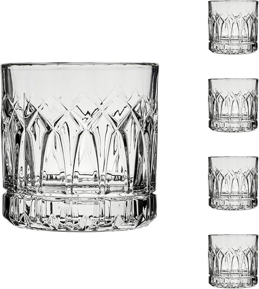 Ocean by Anchor Hocking Traze Past Rocks Glasses (4-Pieces), 12-ounce, Dishwasher Safe