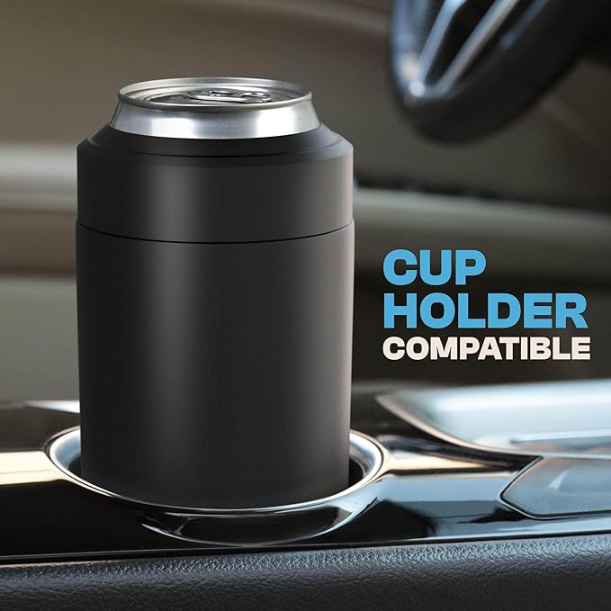 Frost Buddy Universal Can Cooler - Fits all - Stainless Steel Can Cooler for 12 oz & 16 oz Regular or Slim Cans & Bottles - Stainless Steel (Purple Glitz)