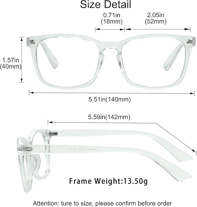 YEIN Bifocal Reading Glasses with Blue Light Blocking Lenses, Bifocal Reader for Women and Men, Vintage Square frame with Spring Hinge (+0.50/+2.25 magnification)