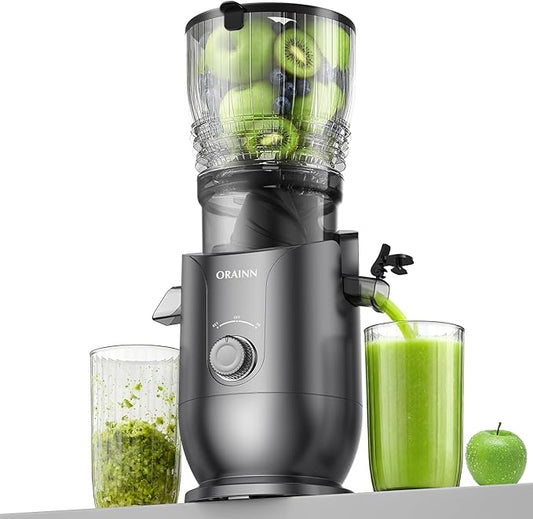 Juicer Machines with 5.8" Large Feed Chute, 400W Cold Press Juicer for Whole Vegetables and Fruits, Slow Masticating juicer Easy to Clean Juice Extractor Machine High Juice Yield
