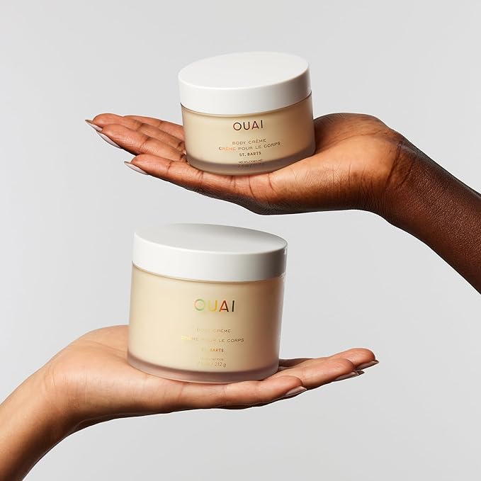 OUAI Body Creme, St. Barts Travel Size - Hydrating Whipped Body Cream with Cupuaçu Butter, Coconut Oil & Squalane - Softens Skin & Delivers Radiant Glow - Sulfate-Free Skin Care (3.4 oz)