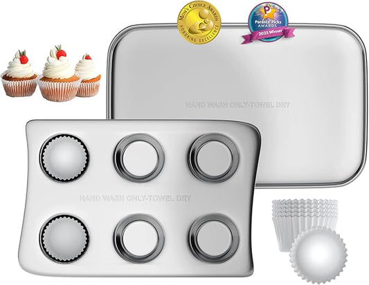Doll Buddies Kids’ Oven Pan Set for Easy Bake Ultimate Oven | Includes Cupcake, Rectangular Bake Pans & 75 Liners (15 MORE THAN OTHERS) | Accessories for Cooking Easy Bake Oven Mixes